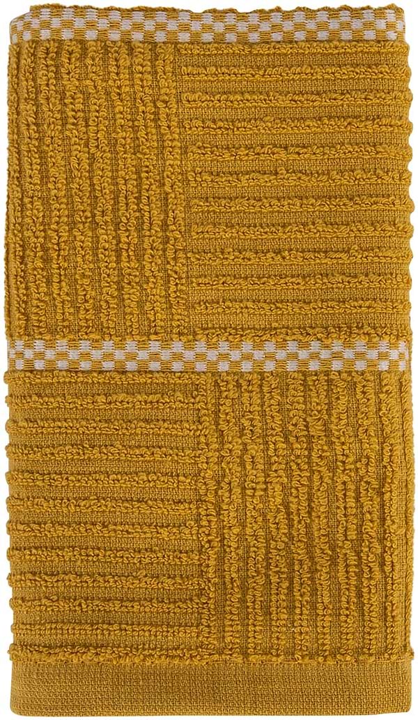 Фото - Рушник для рук Aisha шашечка гірчічний 30х50 (4820190498380)