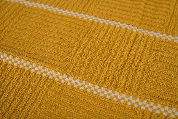 Фото - Рушник для рук Aisha шашечка гірчічний 30х50 (4820190498380)