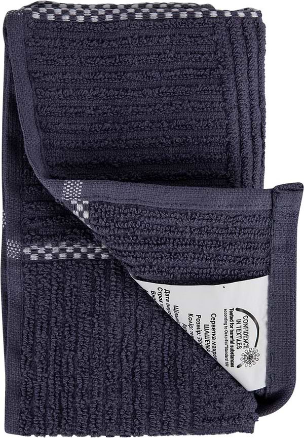 Фото - Рушник для рук Aisha шашечка темно-синій 30х50 (4820190498366)