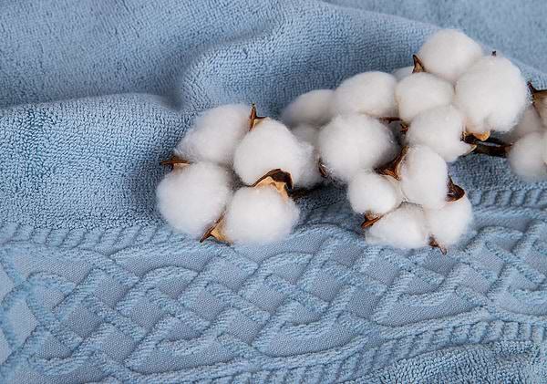 Фото - Рушник для обличчя Aisha жакард, бордюр шанель сіро-блакитний 50х90 (4820190498564)