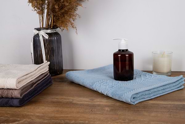 Фото - Рушник для обличчя Aisha жакард, бордюр шанель сіро-блакитний 50х90 (4820190498564)