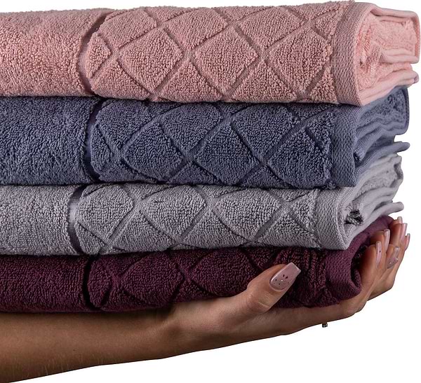 Фото - Полотенце банное Aisha жаккард, бордюр ромбы серый 70х140 (4820190498663)