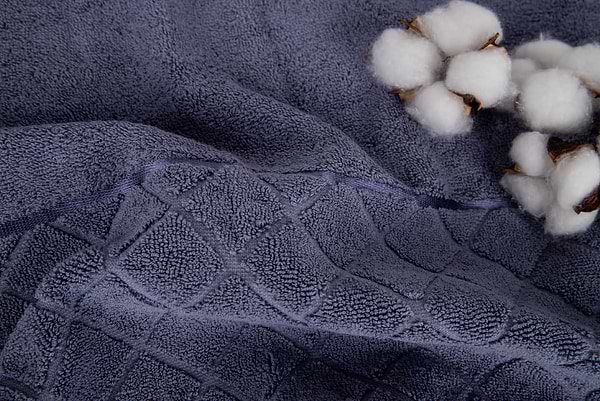 Фото - Рушник для обличчя Aisha жакард, бордюр ромби темно-васильковий 50х90 (4820190498632)