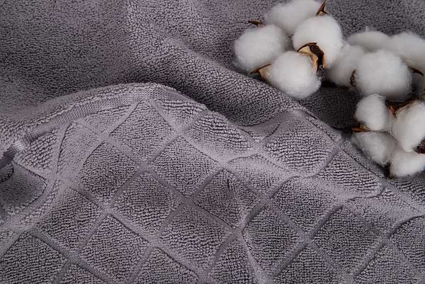 Фото - Полотенце банное Aisha жаккард, бордюр ромбы серый 70х140 (4820190498663)