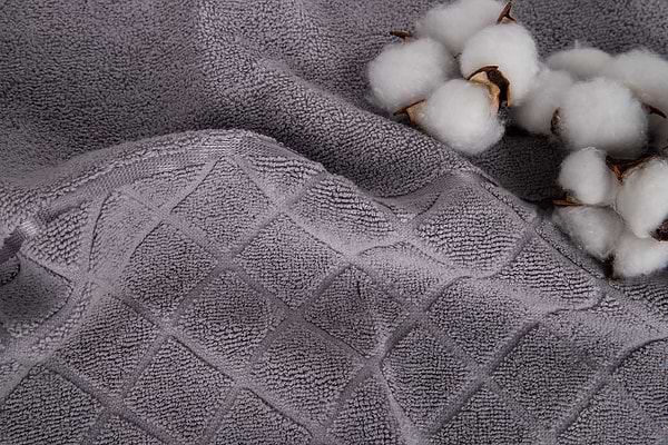 Фото - Полотенце для лица Aisha жаккард, бордюр ромбы серый 50х90 (4820190498656)