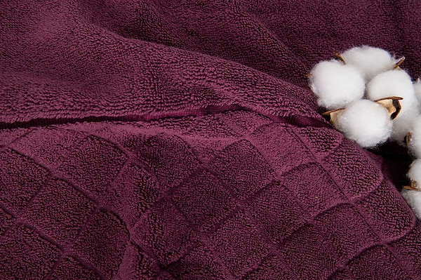 Фото - Полотенце для лица Aisha жаккард, бордюр ромбы винный 50х90 (4820190498625)