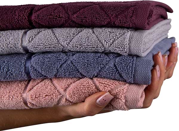 Фото - Полотенце для лица Aisha жаккард, бордюр ромбы серый 50х90 (4820190498656)