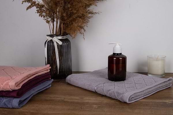 Фото - Полотенце для лица Aisha жаккард, бордюр ромбы серый 50х90 (4820190498656)