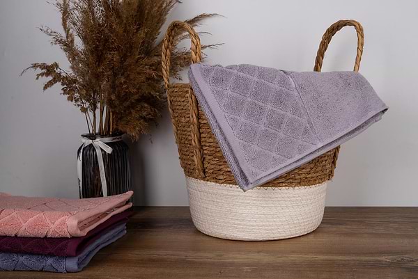 Фото - Полотенце для лица Aisha жаккард, бордюр ромбы серый 50х90 (4820190498656)