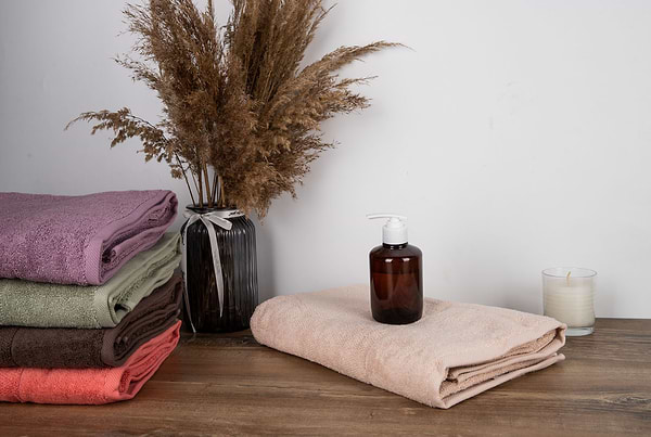 Фото - Рушник банний Aisha рис ефект бежевий 70х140 (4820190498779)