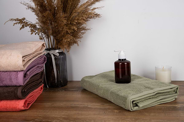 Фото - Рушник банний Aisha рис ефект зелений 70х140 (4820190498793)