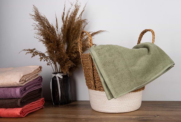 Фото - Рушник банний Aisha рис ефект зелений 70х140 (4820190498793)