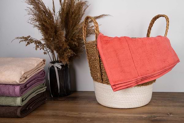 Фото - Рушник банний Aisha рис ефект кораловий 70х140 (4820190498755)