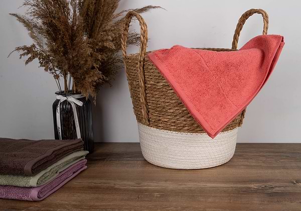 Фото - Рушник для обличчя Aisha рис ефект кораловий 50х90 (4820190498748)