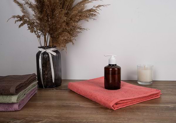 Фото - Рушник для обличчя Aisha рис ефект кораловий 50х90 (4820190498748)