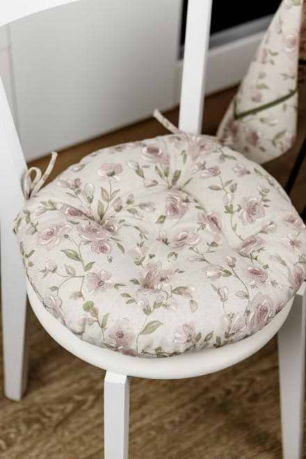 Фото - Подушка для стільця Прованс Тереза Квіточки D40 см (034529)