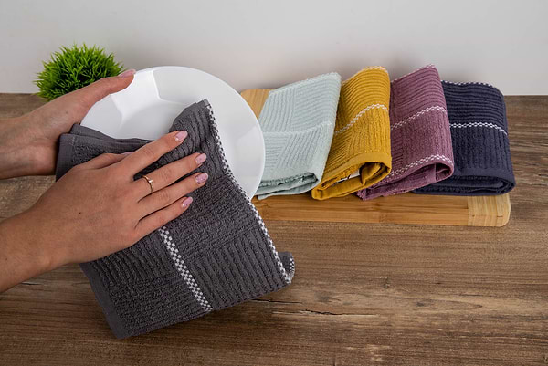 Фото - Рушник для рук Aisha шашечка темно-сірий 30х50 (4820190498359)