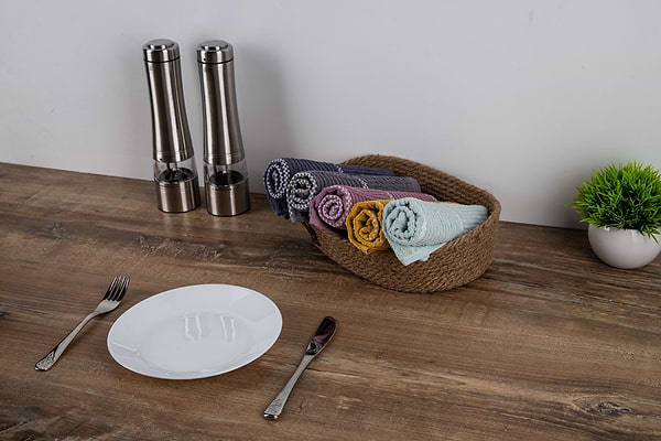 Фото - Рушник для рук Aisha шашечка гірчічний 30х50 (4820190498380)