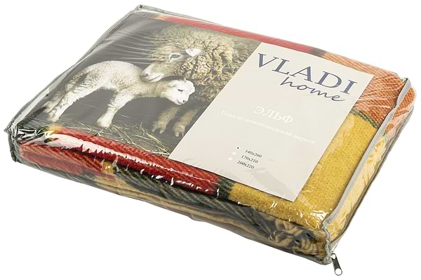 Фото - Плед полуторный Vladi Эльф Лиам красно-желто-зеленый 140х200