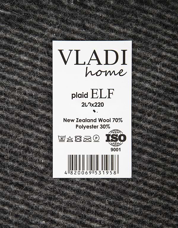 Фото - Плед євро Ельф Liam біло-сірий 200х220