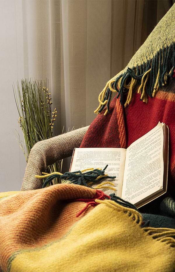 Фото - Уценка - Плед евро Эльф Лиам красно-желто-зеленый 200х220