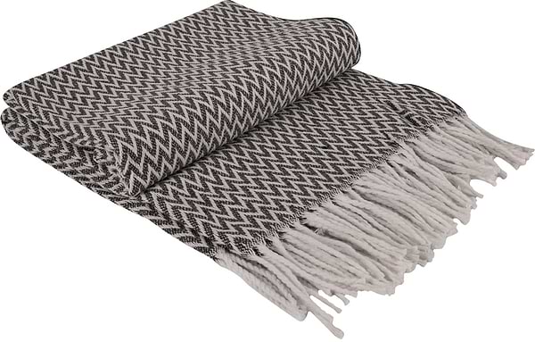 Фото - Плед полуторный Vladi Валенсия Antonio бел-дым 140х200