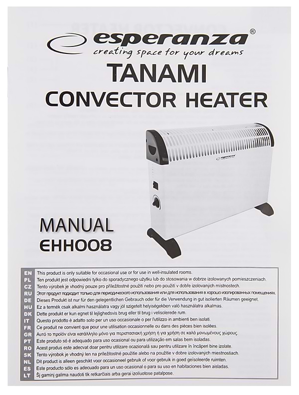 Фото - Конвектор Esperanza Tanami (EHH008)