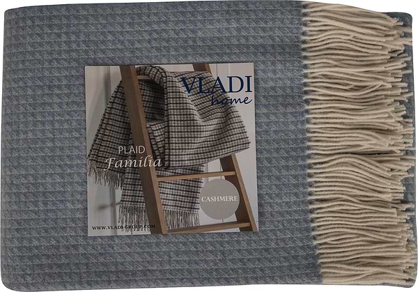 Фото - Плед полуторний Vladi FAMILIA SARA біл-сір.блак 140х200