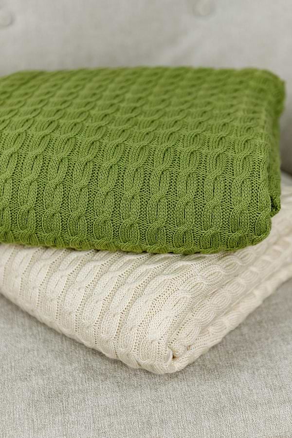 Фото - Плед полуторный Прованс Sweet home Kosa травяной 130х170 (028461)