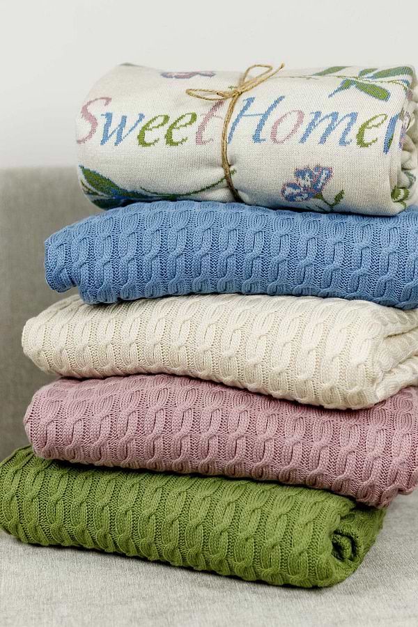 Фото - Плед полуторный Прованс Sweet home Kosa травяной 130х170 (028461)