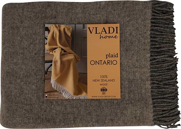 Фото - Плед полуторный Vladi ONTARIO 2FACE wild dove-clay 140х200