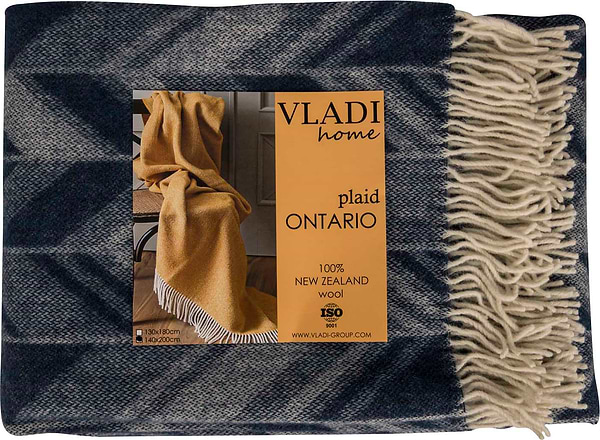 Фото - Плед полуторный Vladi ONTARIO AGNES бел-син.дорог 140х200
