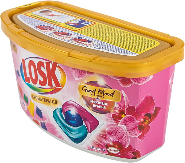 Фото - Капсули для прання Losk тріо-капсули АТ Ефірні масла та аромат Малазійська квітка 13 шт