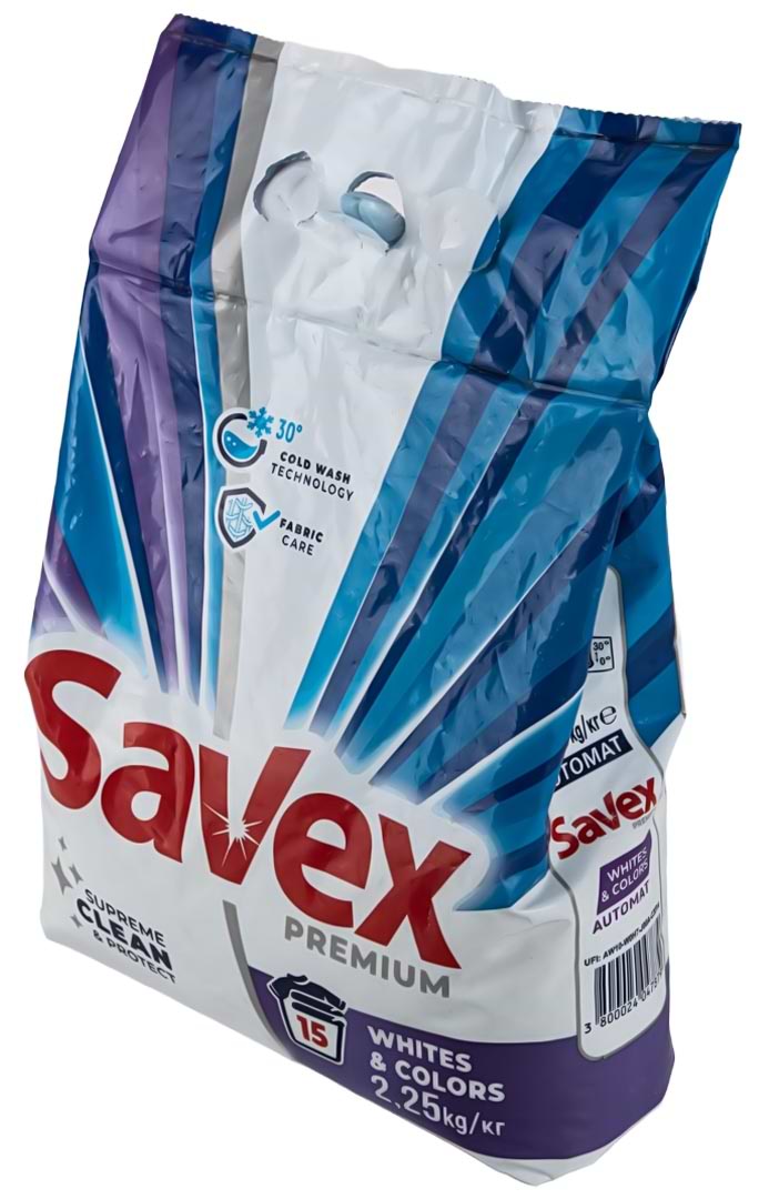Фото - Пральний порошок SAVEX Whites Colors automat 2.25 кг (3800024047879)