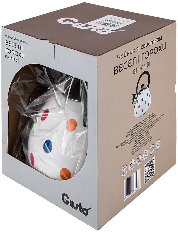 Фото - Чайник металевий Gusto GT-1415-20 Веселі горохи