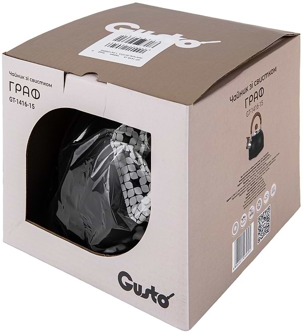 Фото - Чайник металлический Gusto Граф со свистком 1.5 л (GT-1416-15)