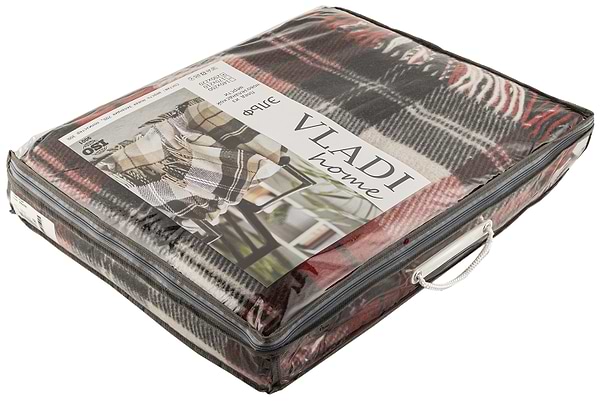 Фото - Плед евро Эльф Noan бело-красный антрацит 200х220