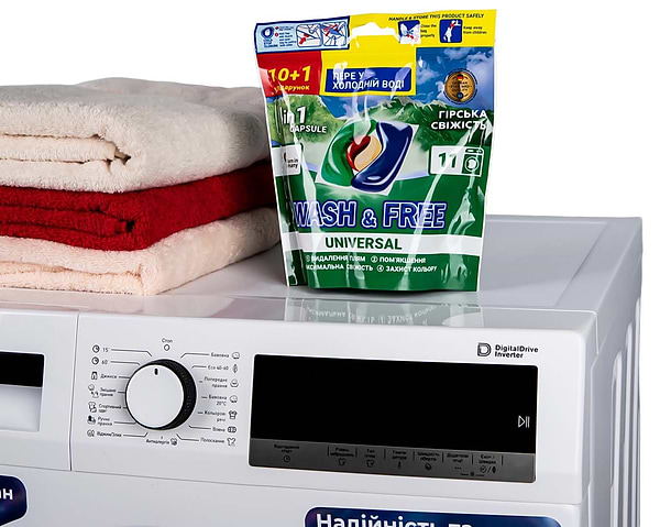 Фото - Капсулы для стирки WASH & FREE Горная свежесть 10+1 шт