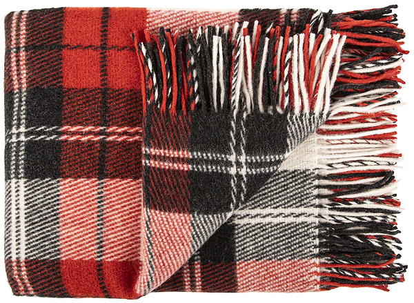 Фото - Плед евро Эльф Noan бело-красный антрацит 200х220