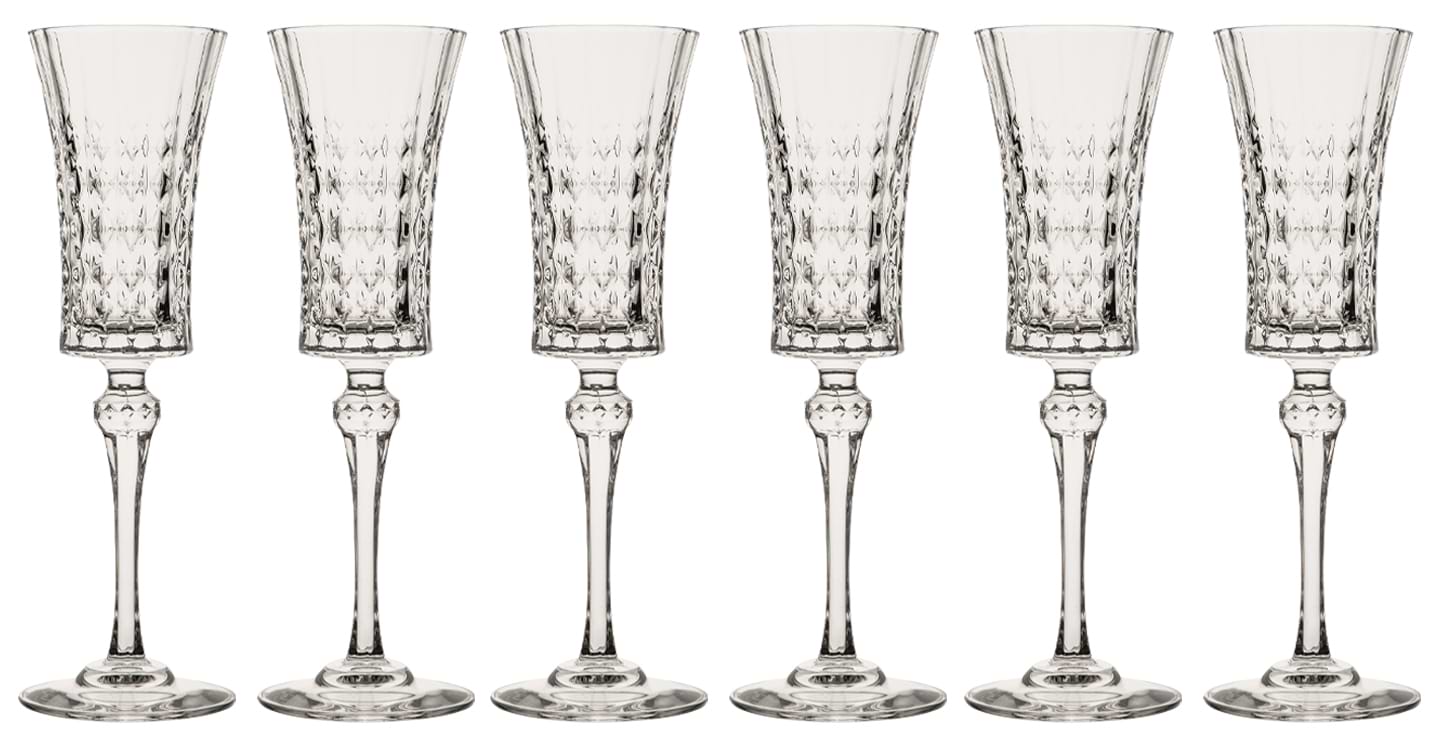 Набор бокалов Cristal d’Arques Lady Diamond 6х150мл для шампанского (L9742)