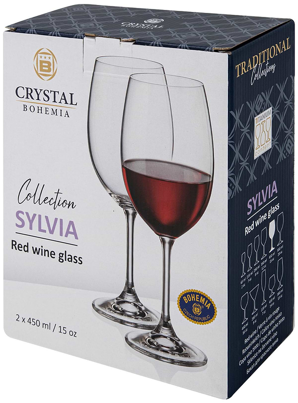 Фото - Набір келихів Bohemia Sylvia 450 мл 2 шт. (b4S415)