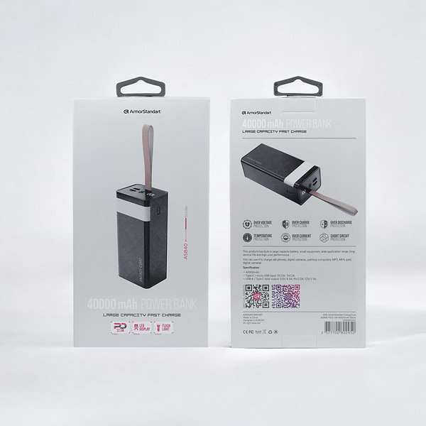 Фото - Батарея мобільна Armorstandart EnergyCore ASB40 PD22.5W 40000mAh Black (ARM80295)