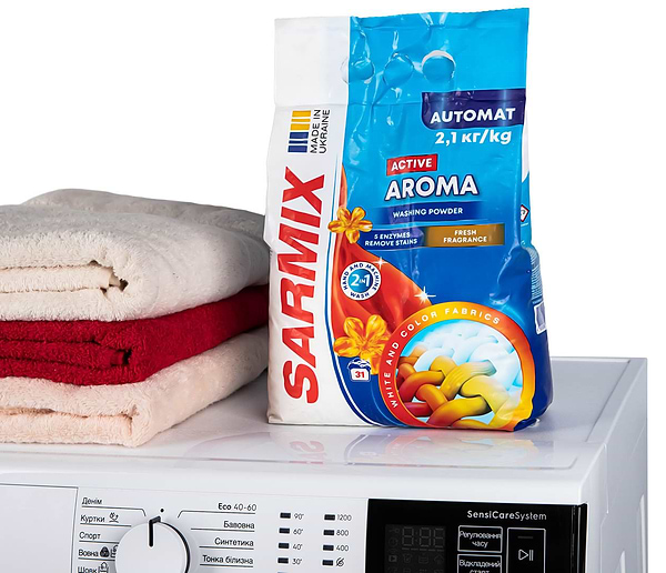 Фото - Пральний порошок SARMIX Active Aroma 2,1 кг