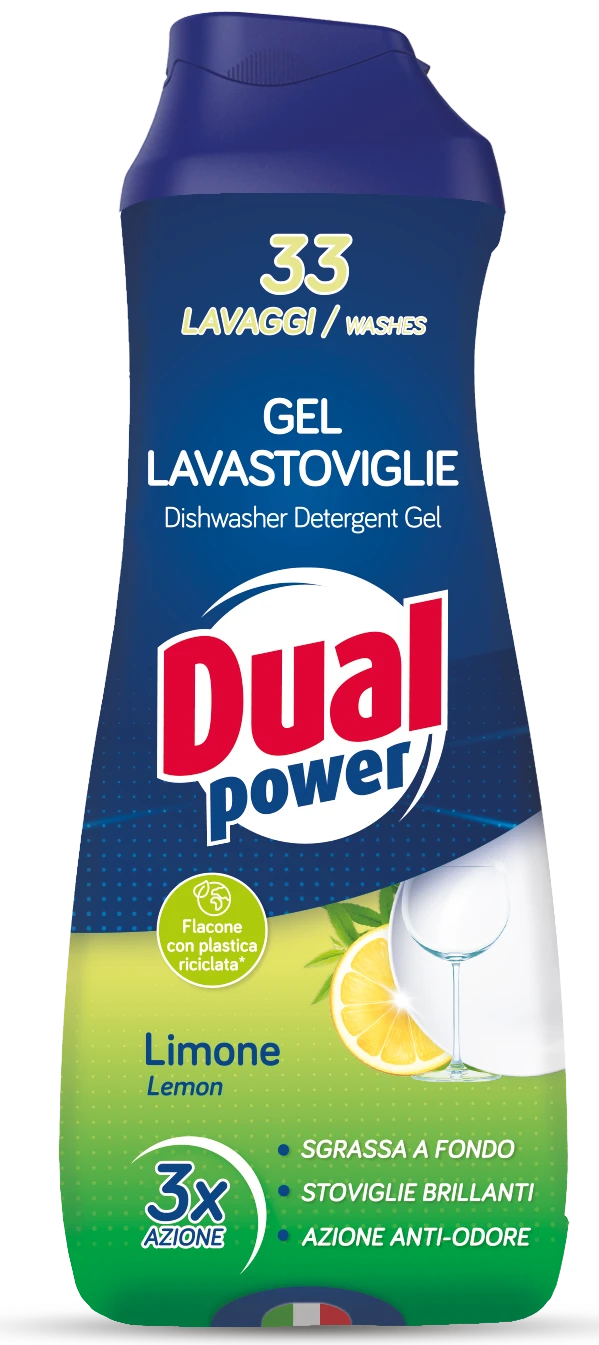 Гель для посудомоечной машины Dual Power Лимон, 660 мл