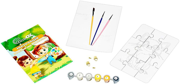 Фото - Пазлы (3-4 года) PuzzleOk Раскраска "Котик" А5 (Puz-22938)