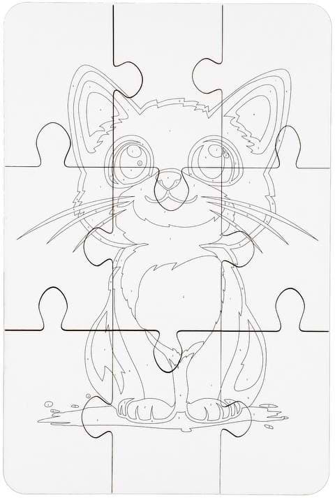 Фото - Пазлы (3-4 года) PuzzleOk Раскраска "Котик" А5 (Puz-22938)