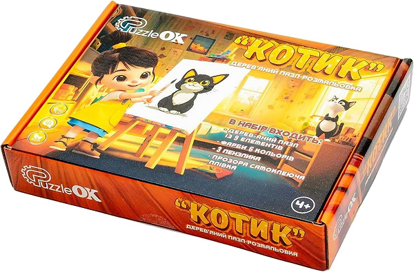 Фото - Пазлы (3-4 года) PuzzleOk Раскраска "Котик" А5 (Puz-22938)