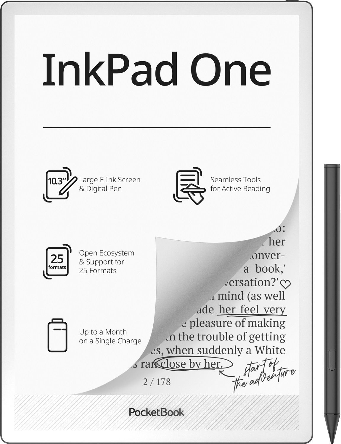 Электронная книга PocketBook InkPAd One Black (PB1030-8-WW)