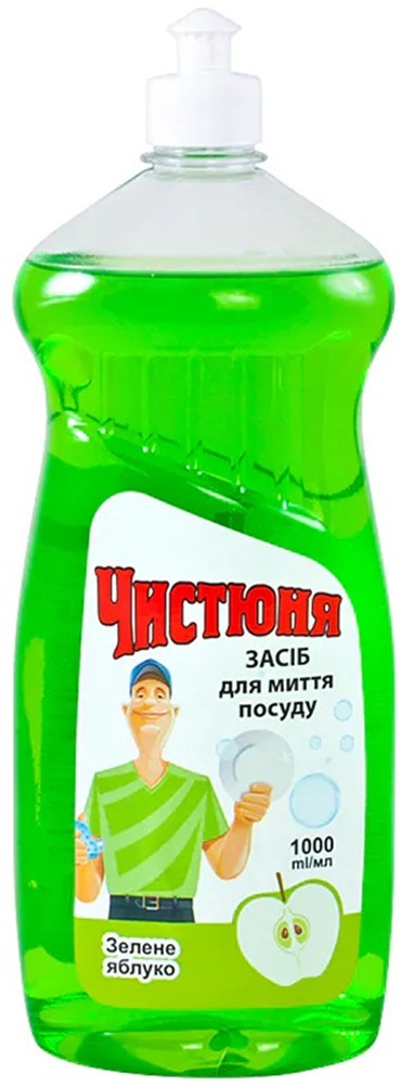 Засіб для ручного миття посуду Чистюня зелене яблуко 1 л (4820168430060)