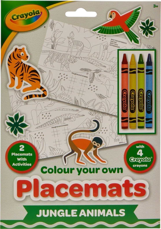 Фото - Набор для рисования Crayola Подложки-раскраски Джунгли 2шт. с карандашами (15755-A)